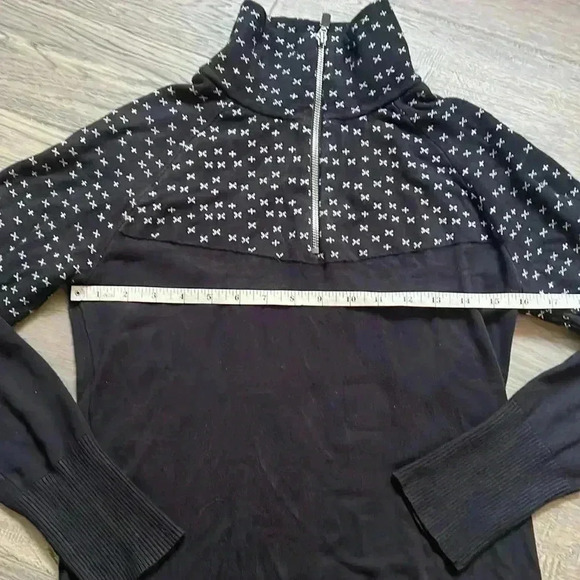 🔥schwiing🔥 | Black  long sleeve sweater dress with 1/4 front zipper - Picture 6 of 13